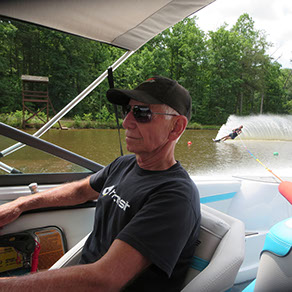 Al Harris water ski boat senior driver for jump