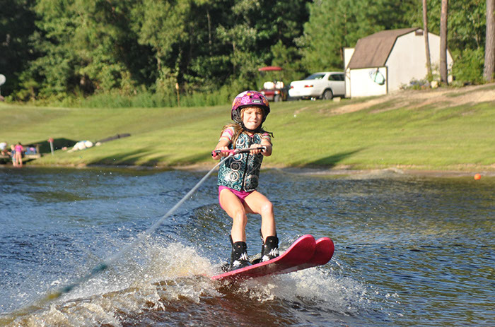 Elizabeth on Jump Skis