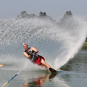 Al Harris water ski boat senior driver for jump